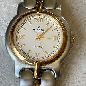 Visage men battery water resistant silver and gold